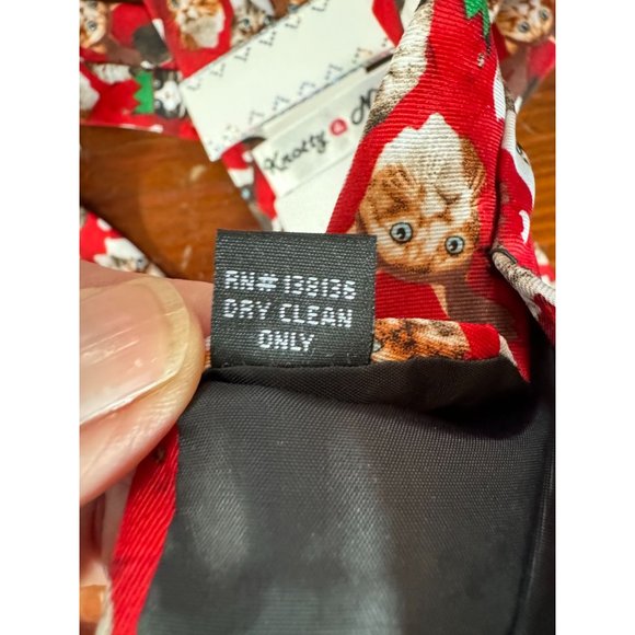 Knotty and Nice Santa Cats Holiday Christmas Tie OS Red Santa Polyester - Picture 11 of 16
